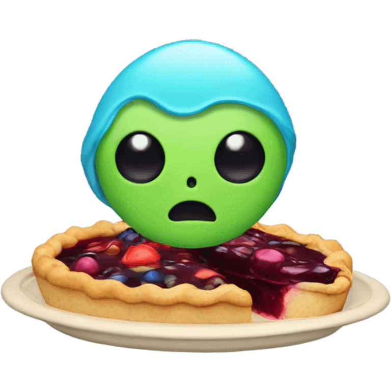 Alien with pie as a hat  emoji