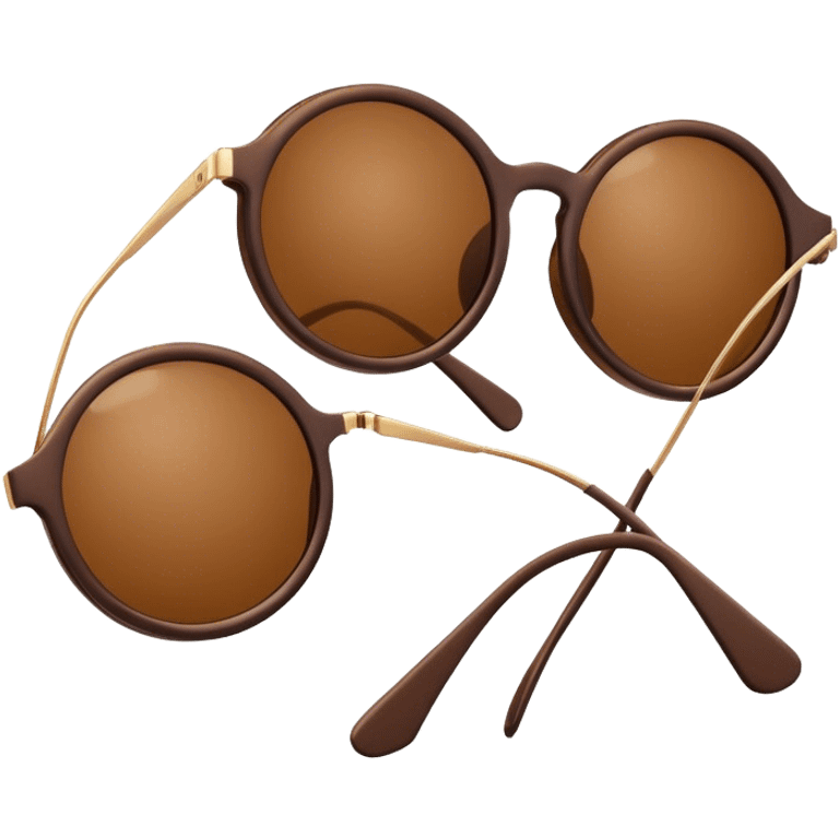 A pair of round-framed sunglasses with brown lenses emoji