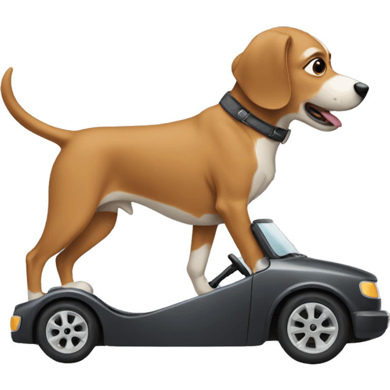 dog driving  emoji