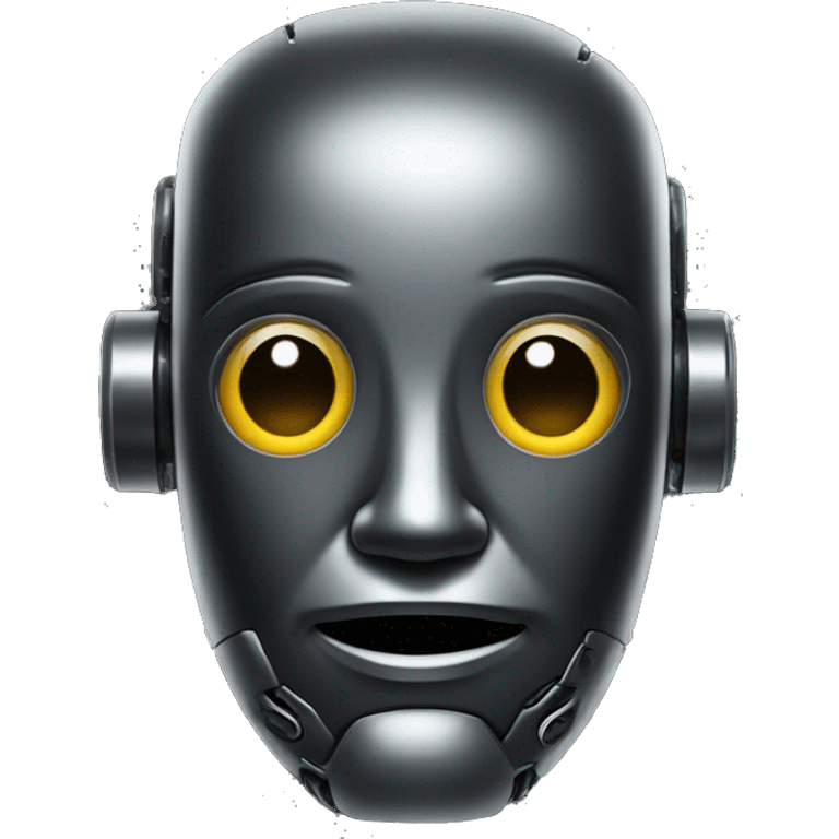 head of a robot on a black background emoji