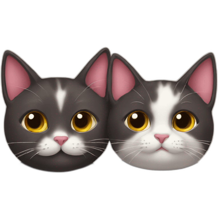 two cats in love emoji