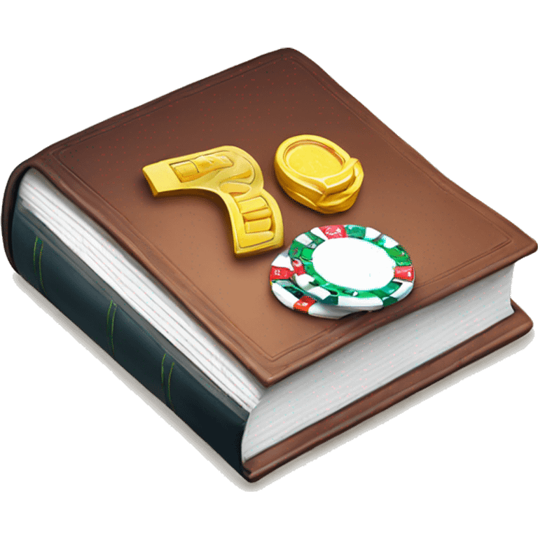 A book showing the letters RG Evaluation and a chip from a casino  emoji