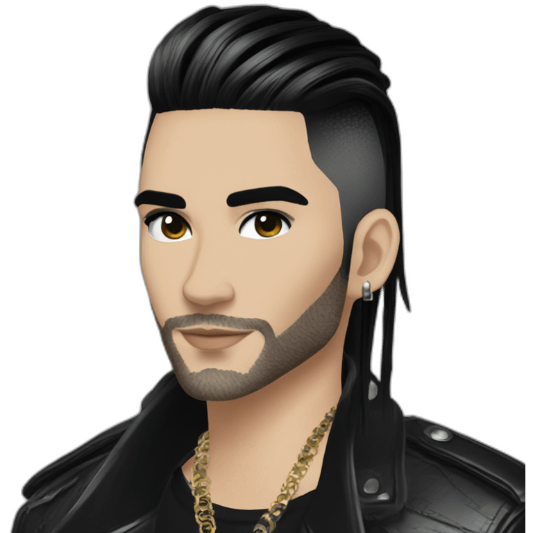 Bill Kaulitz black hair with highlights emoji