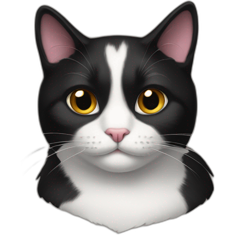 tuxedo cat with love eyes emoji