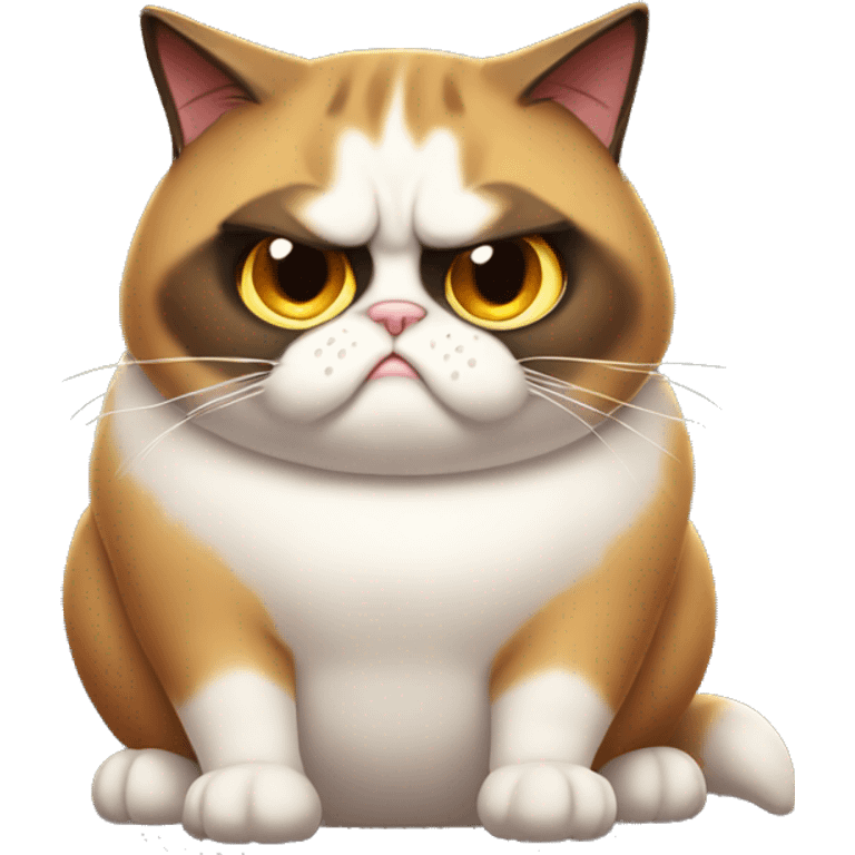 very fat cat, grumpy cat wearing haloween costume emoji