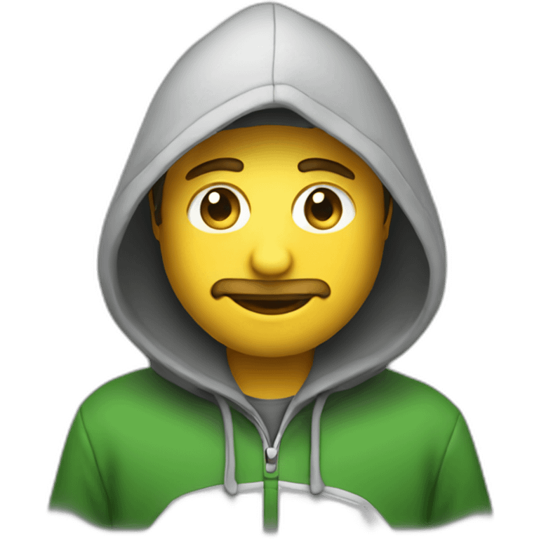 Italian Developer with hoodie coding on a macbook emoji