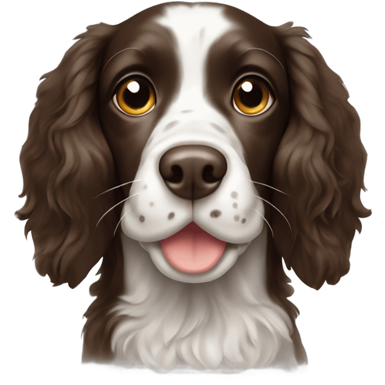 A springer spaniel with blinking puppy dog eyes  emoji