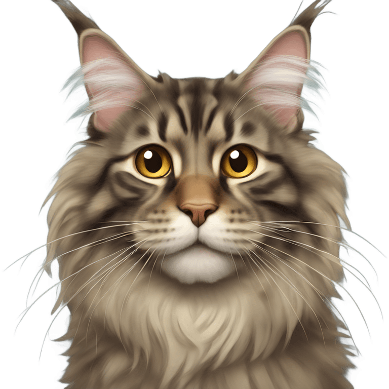 Maine Coon with a stupid face and butterfly on his mouth  emoji