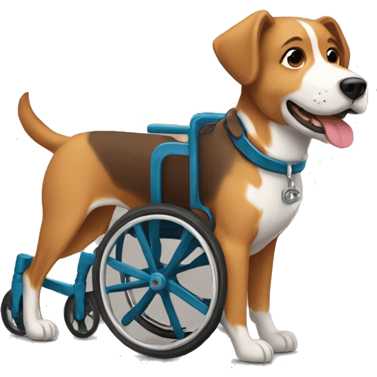 Brown and light brown Dog with a wheelchair emoji