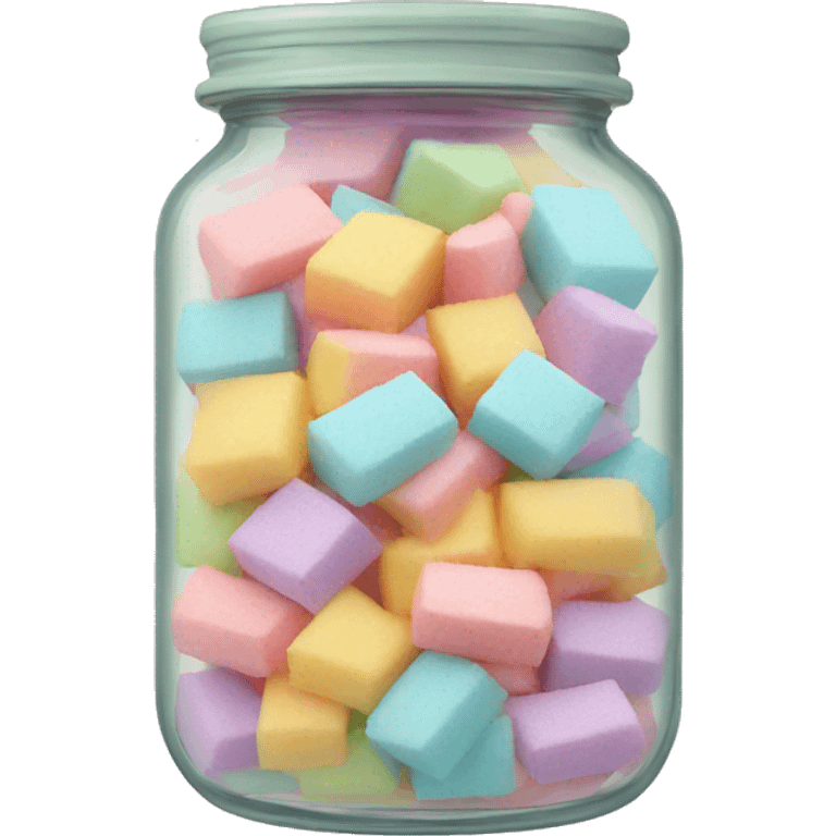 A jar filled with pastel sugar emoji