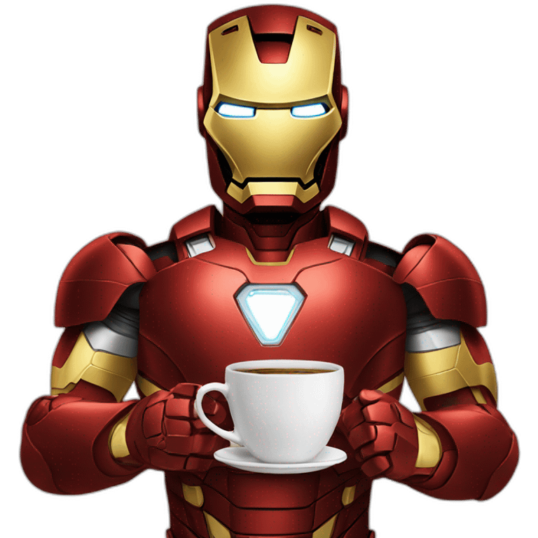 Iron man holding coffee emoji