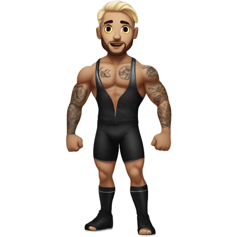 a pro wrestler with face tattoos and one arm emoji