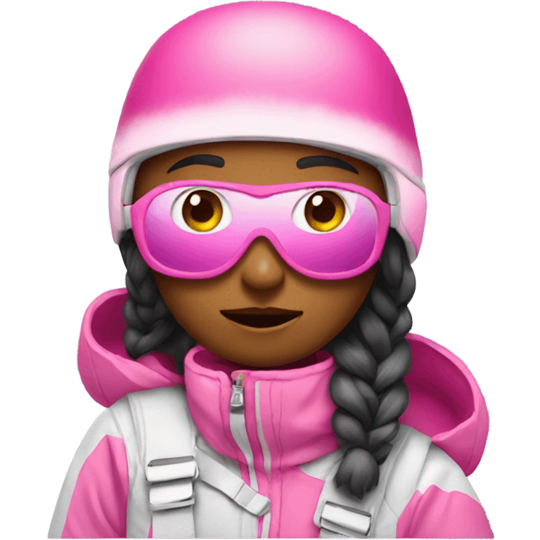 Snowboarding pink emoji