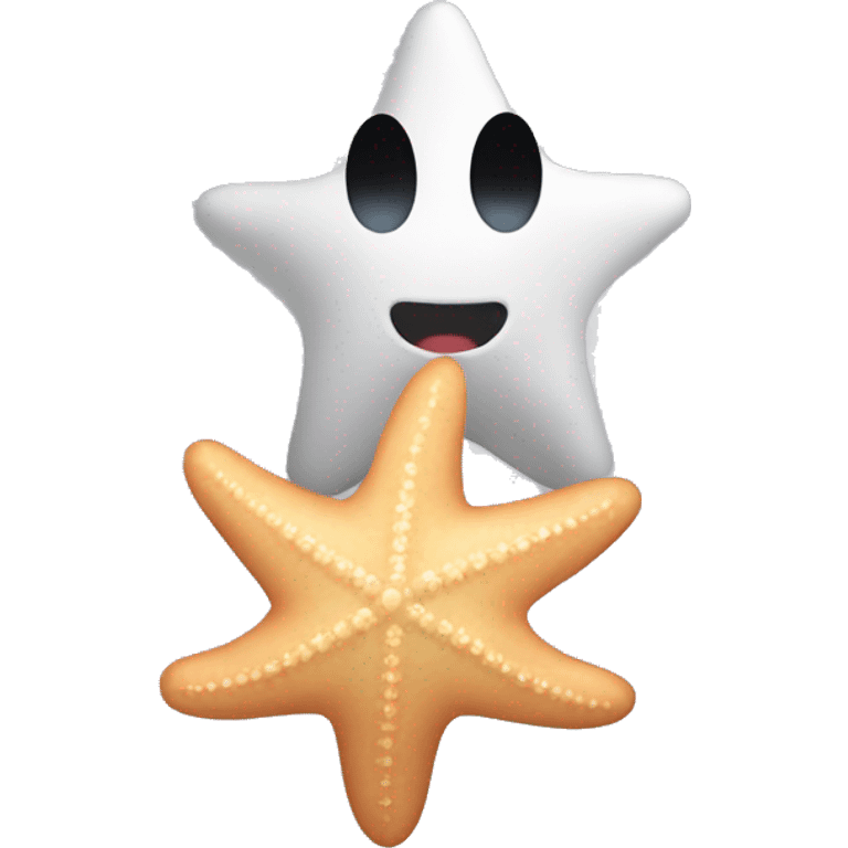 White emogie combo bech and starfish  emoji