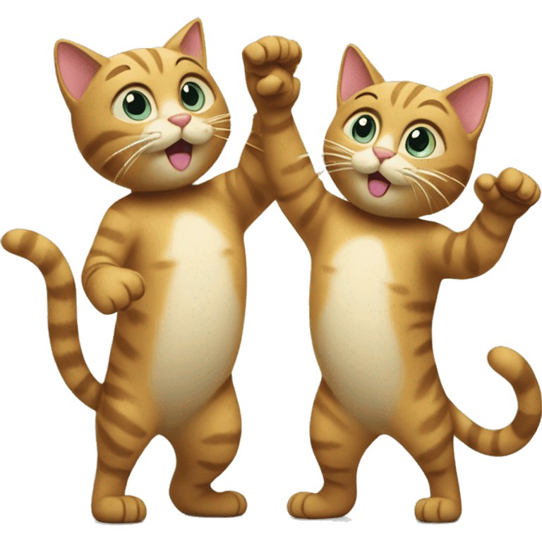 Two cats high-fiving   emoji