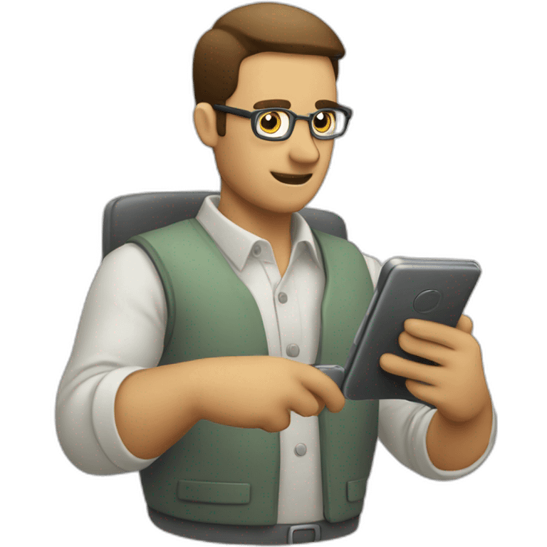 Hombre trabajando celular emoji