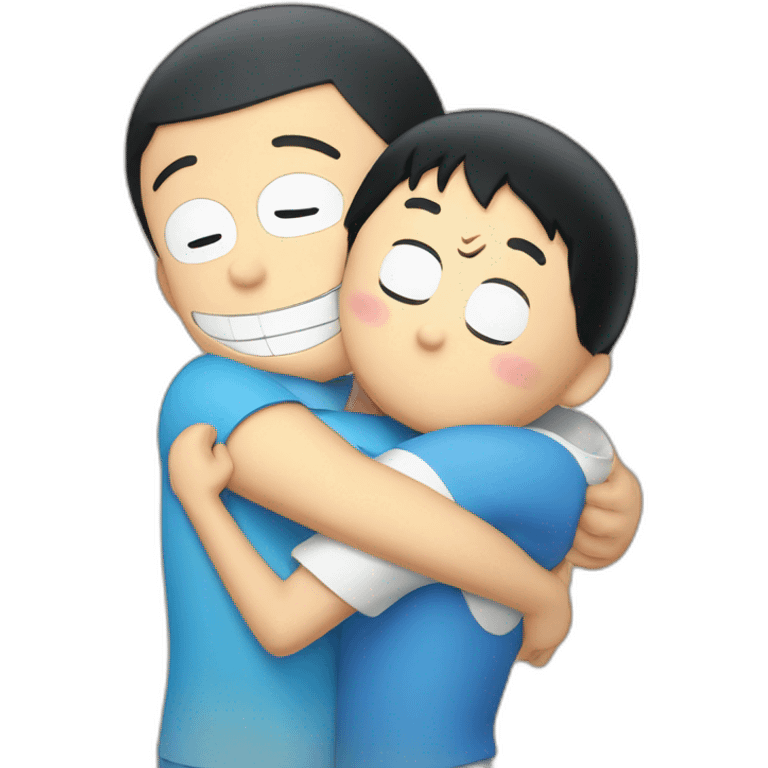 Doraemon hugging nobita emoji