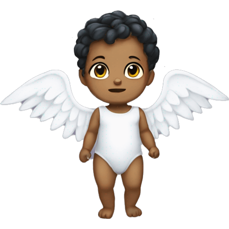 A baby who is half angel, half demon emoji