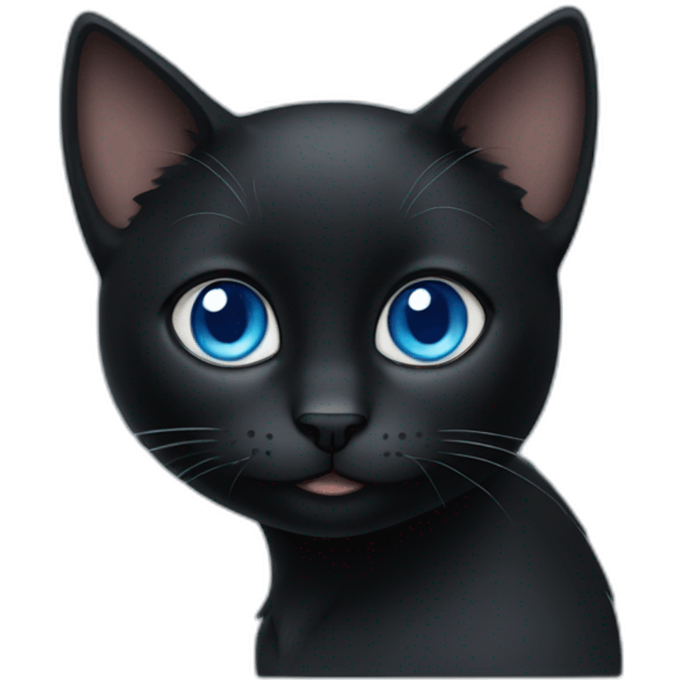 black cat with blue eyes called "Mia" emoji