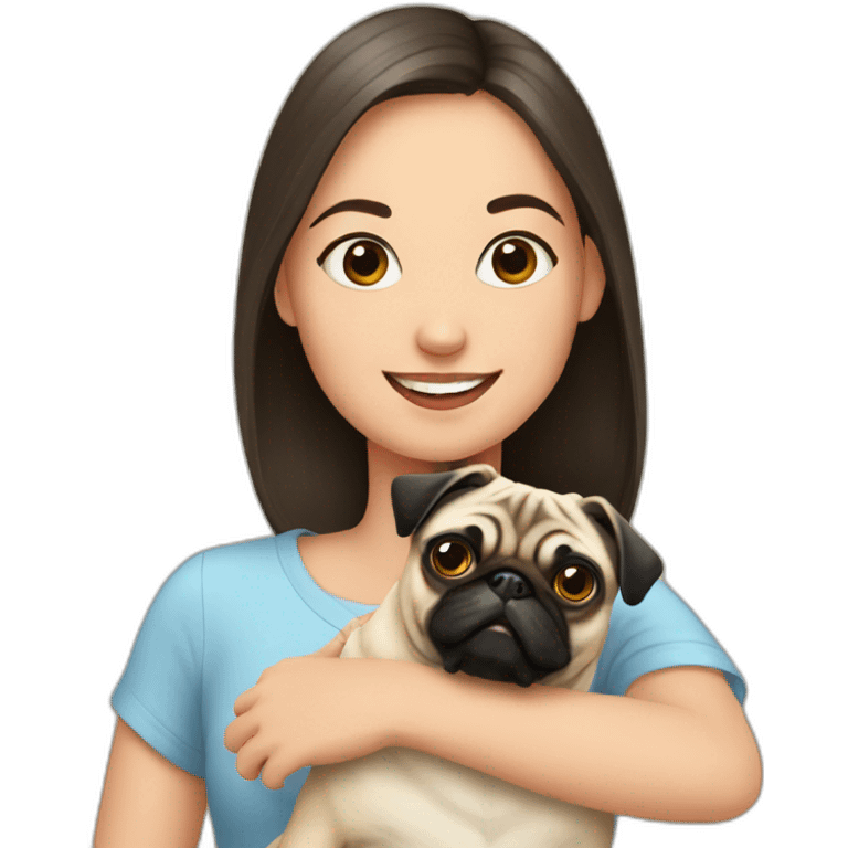 pug with girl  emoji