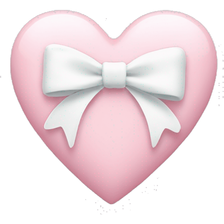 Pastel pink heart with white bow emoji