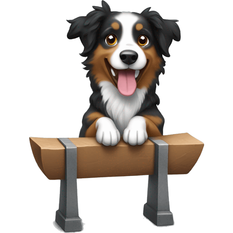 Anvil with Jumping Australian shepherd  emoji