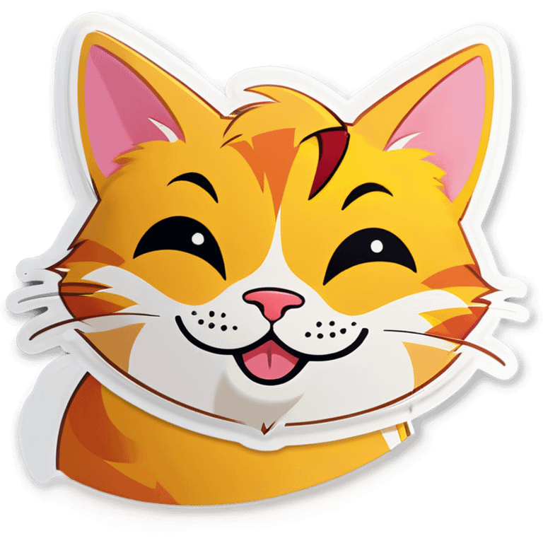 Happy yellow cat  emoji