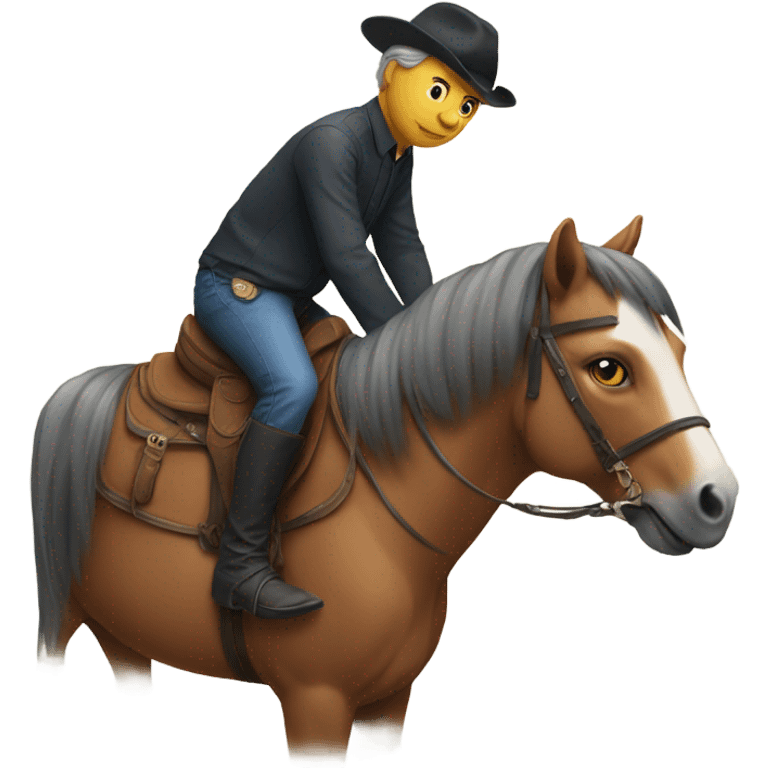 Cat sitting on horse emoji