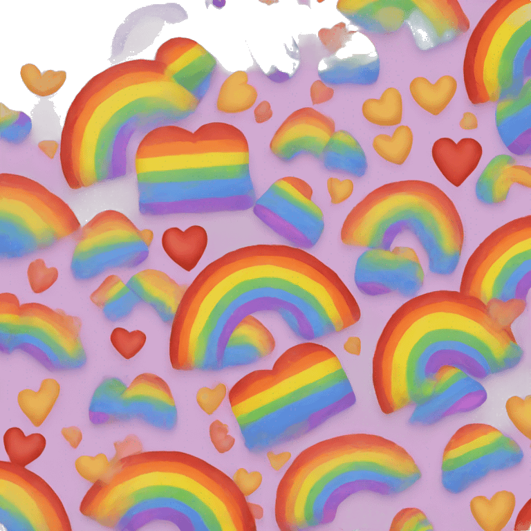 iPhone hearts rainbow emoji