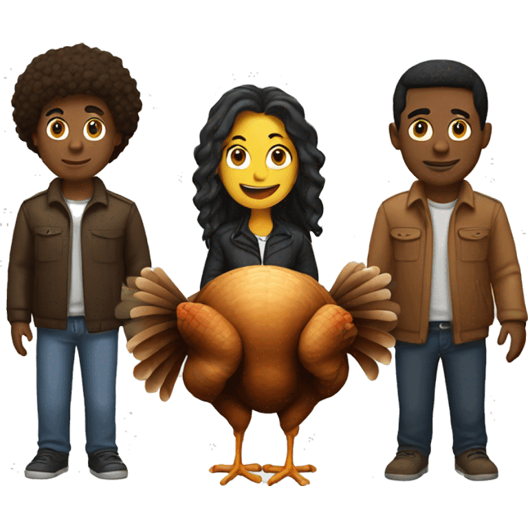 friends and turkey emoji