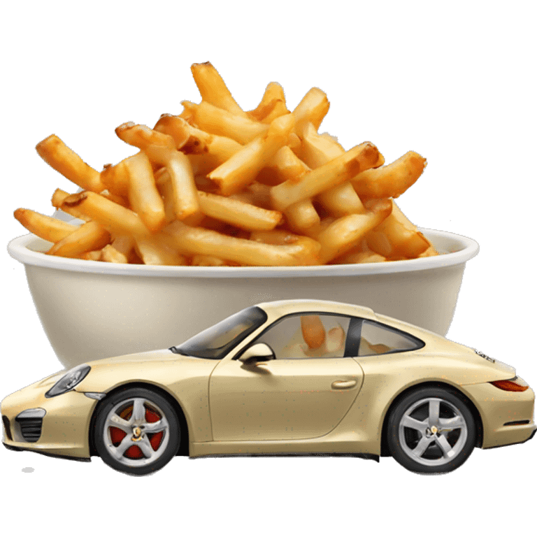 Poutine in a porshe emoji