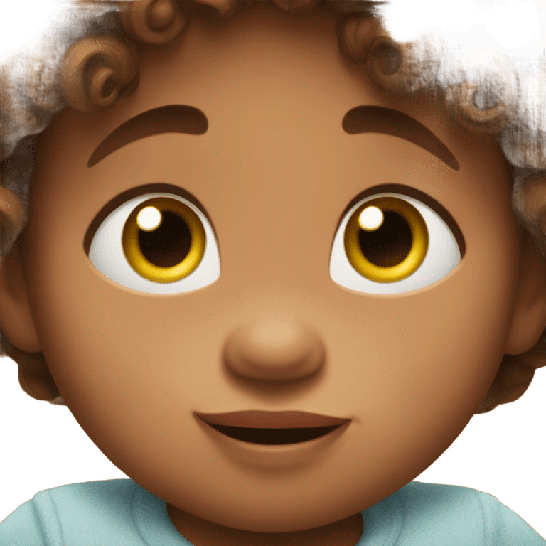 Pixar baby with curly brown hair emoji