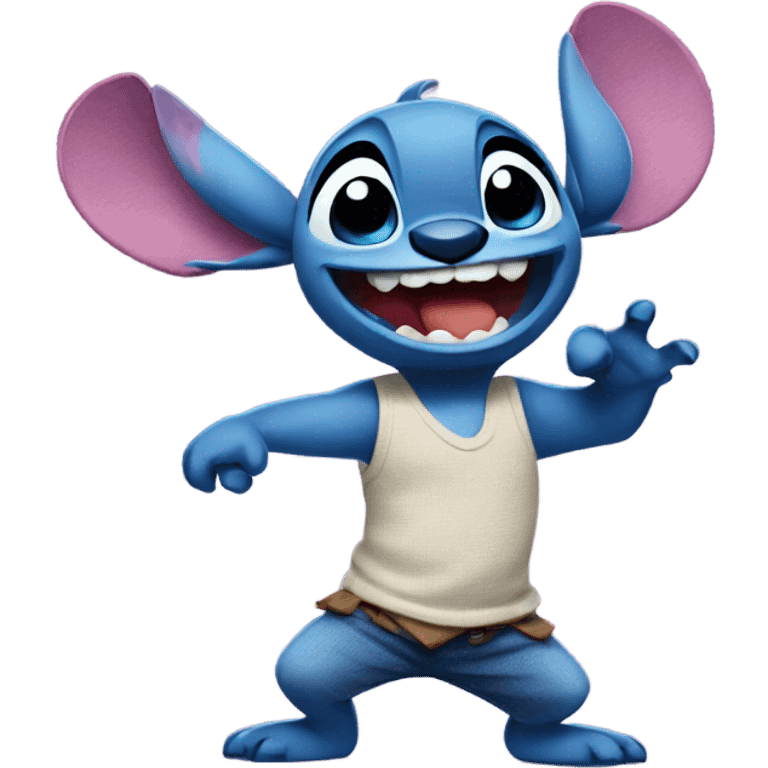 Stitch dancing emoji