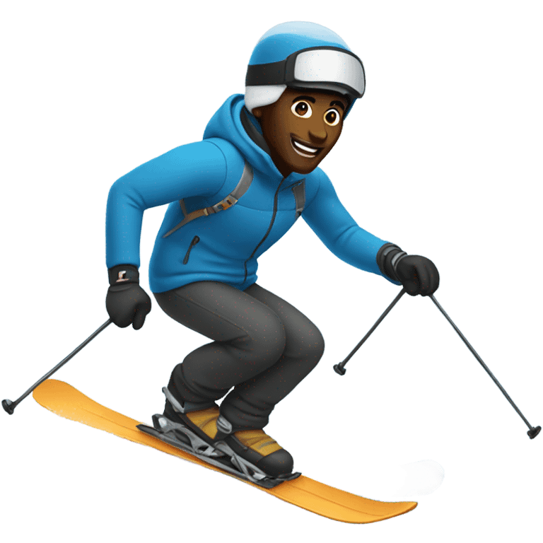 Black guy skiing  emoji