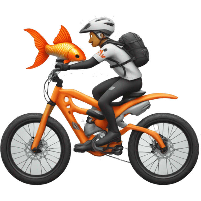 Koi riding a mountain bike emoji