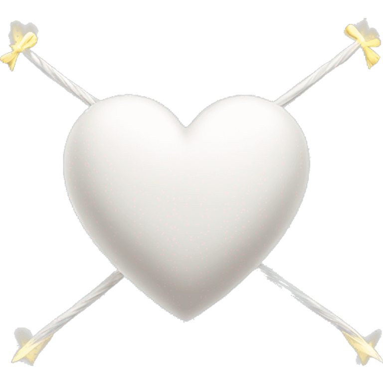 White heart with a light pick bow  emoji