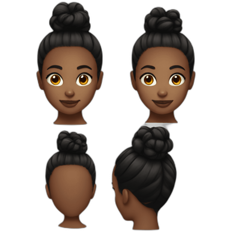 black girl hair buns emoji