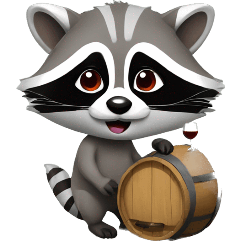 Raccoon with wine  emoji