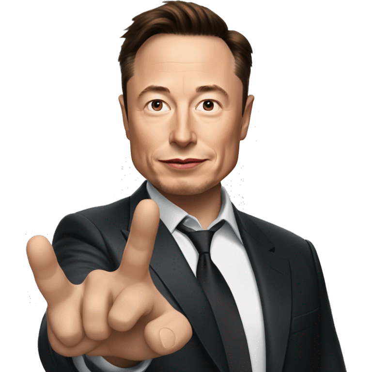 Elon Musk holding the number Zero in his right hand, and a One in his right hand emoji