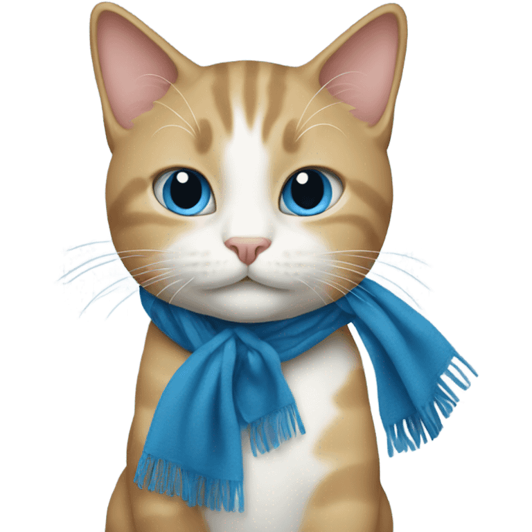 Cat with a blue scarf emoji