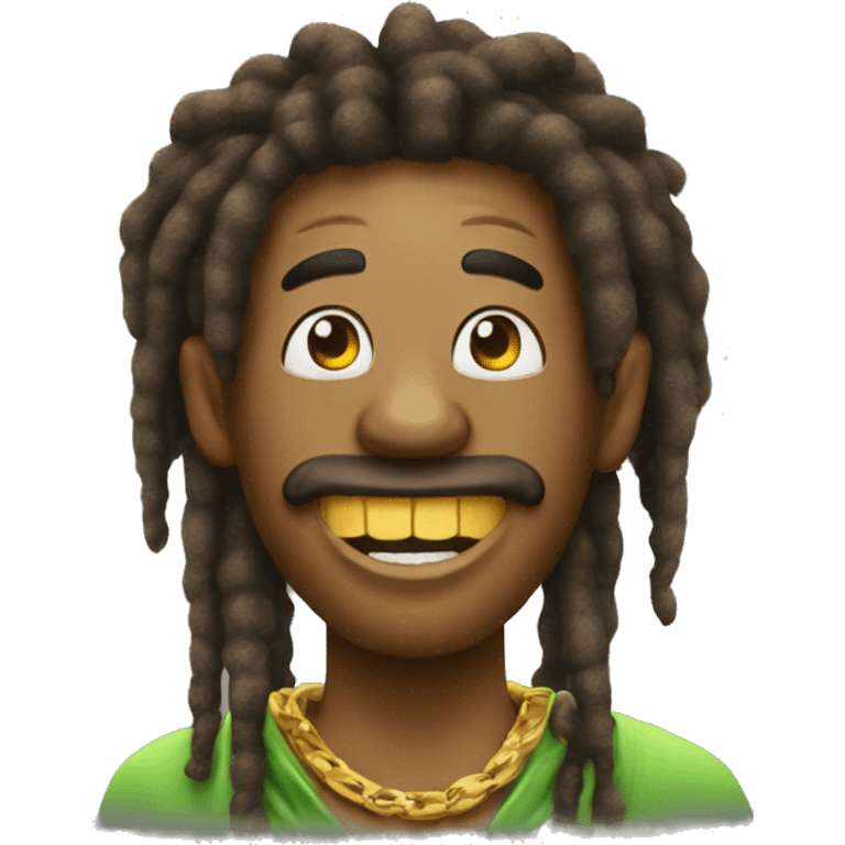 A rastaman with a gold teeth ans thump up emoji