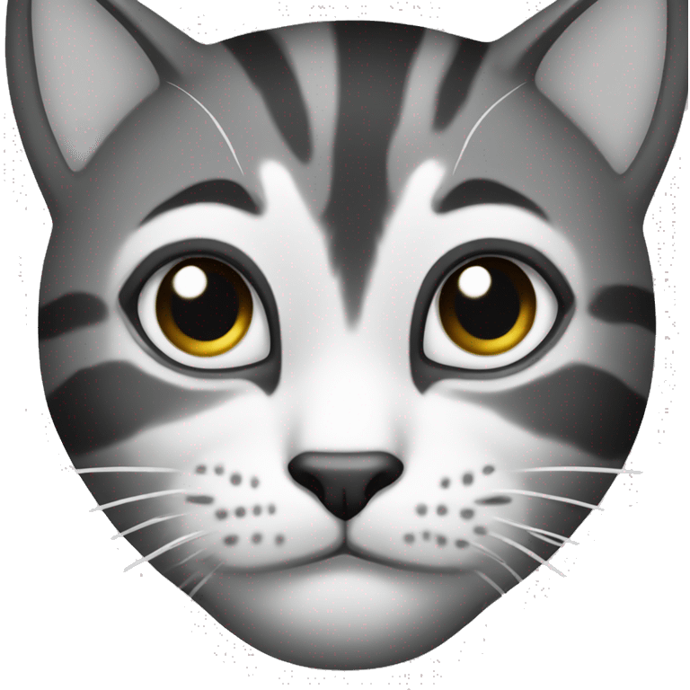 A cat black and white emoji