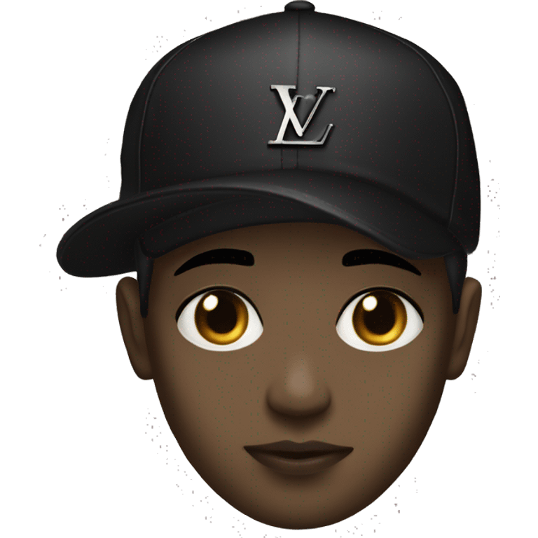 Goth boy with louis vuitton cap brown eyes emoji