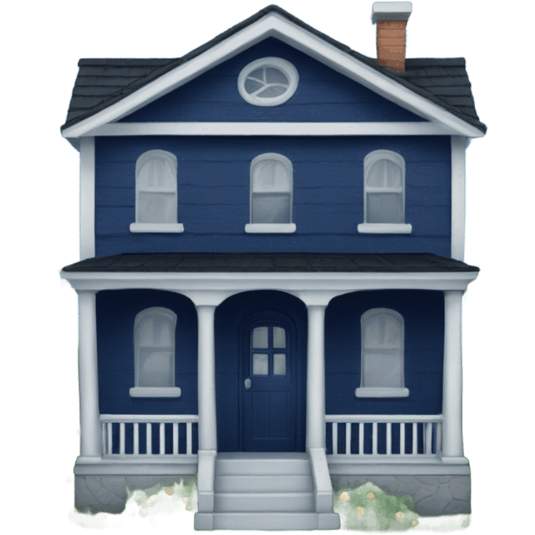 Cute dark blue house emoji