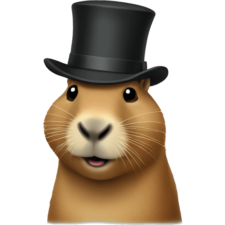 Capybara with a top hat emoji