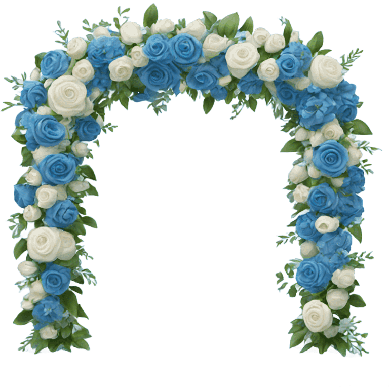 Wedding floral arch made with blue emoji