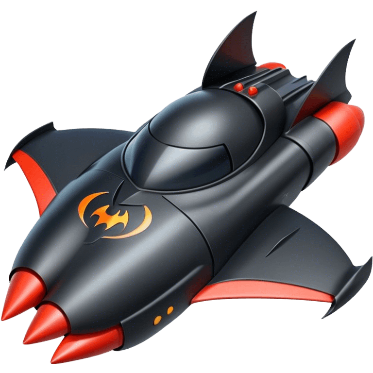 batmobile in rocket ship boom rocket at take-off  emoji