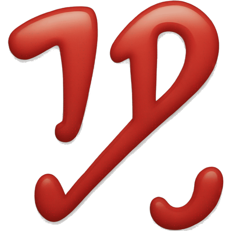 Red heart with letter J inside written in white emoji