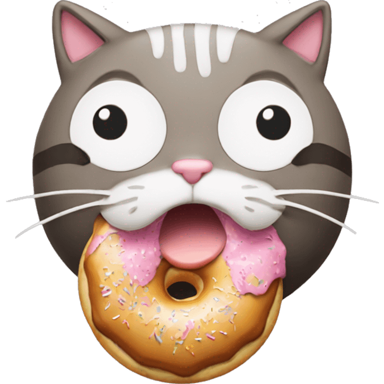 Cat eating a donut emoji