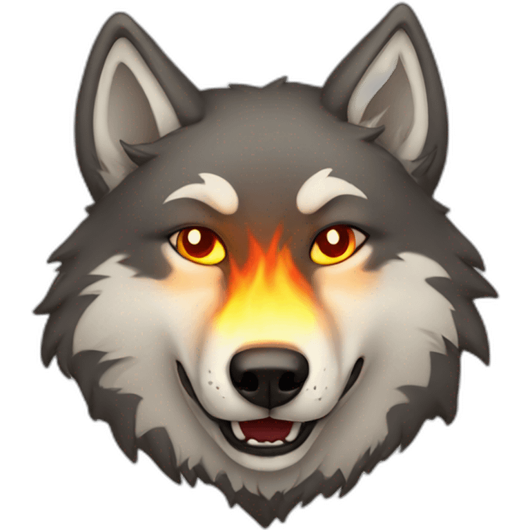 Wolf in the fire  emoji